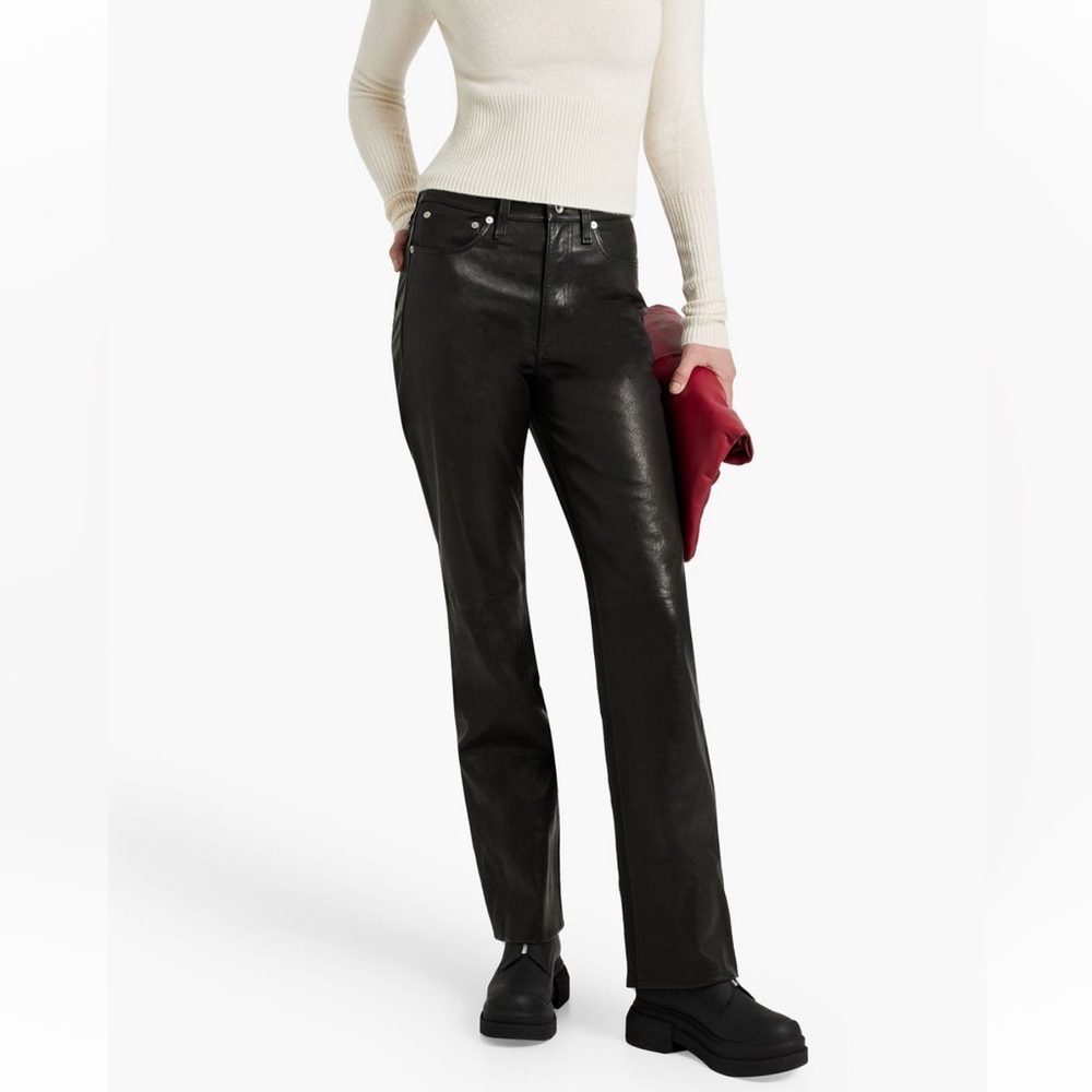 Rag & Bone Black Leather Jeans